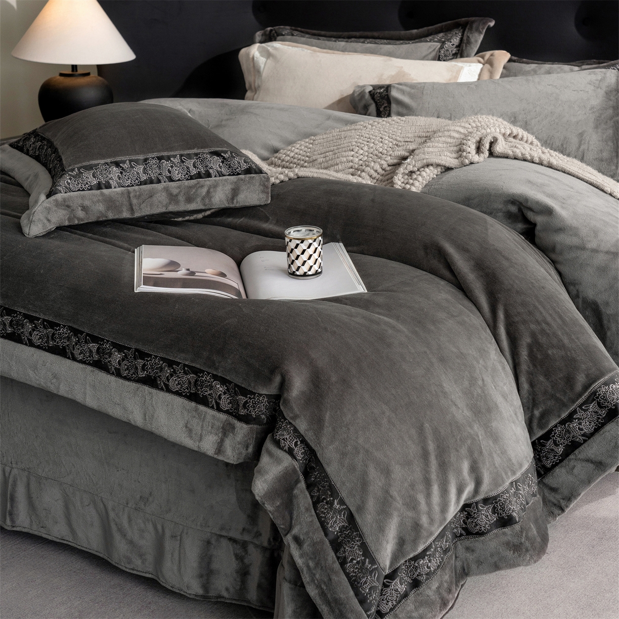 91家纺网 家纺一手货源 找家纺 时亿 20225新款高克重270g奶芙绒系列--知岚 知岚--慕克灰