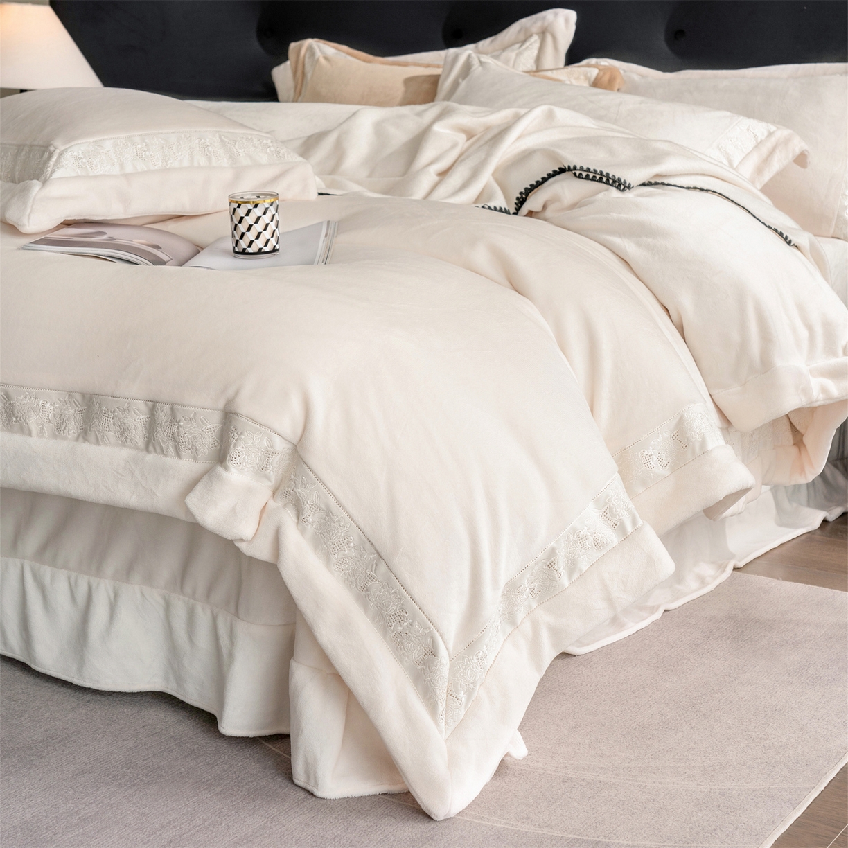 91家纺网 家纺一手货源 找家纺 时亿 20225新款高克重270g奶芙绒系列--知岚 知岚--暖白