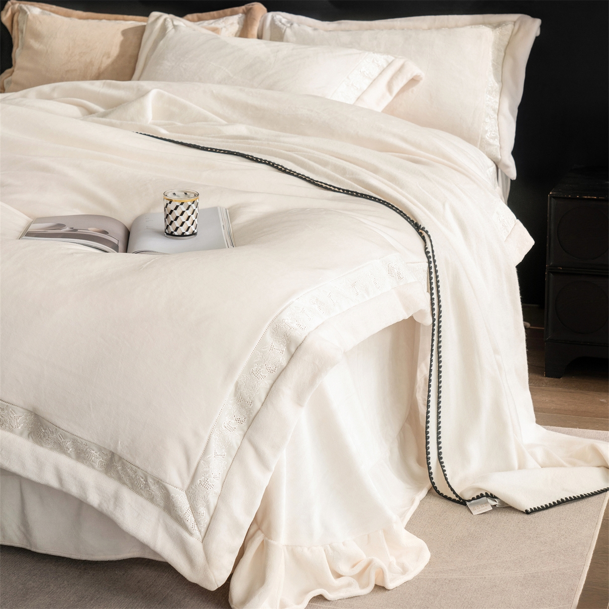 91家纺网 家纺一手货源 找家纺 时亿 20225新款高克重270g奶芙绒系列--知岚 知岚--暖白