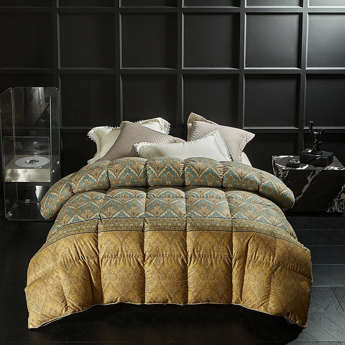 91家纺网 家纺一手货源 找家纺 暖羽屋羽绒馆 2025新款国标95白鹅绒被子 绒子含量95羽绒被芯 双人2米加大冬被 婚庆羽绒被秋冬被 恒运莱 金-角度二