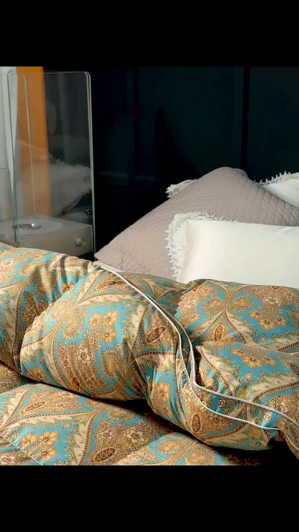 91家纺网 家纺一手货源 找家纺 暖羽屋羽绒馆 2025新款绒子含量95羽绒被国标95白鸭绒被芯 白鸭绒被子2.2米 双人春秋冬被 恒运莱 金-角度二