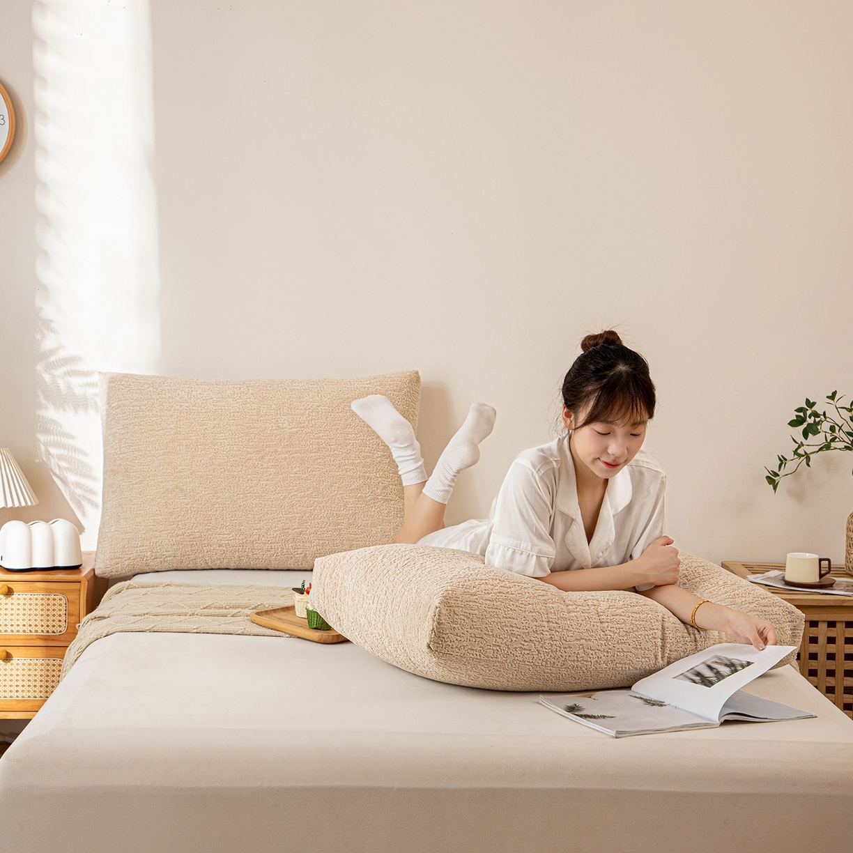 91家纺网 家纺一手货源 找家纺 （总）沐沐家纺 2026新款可可西里面包枕