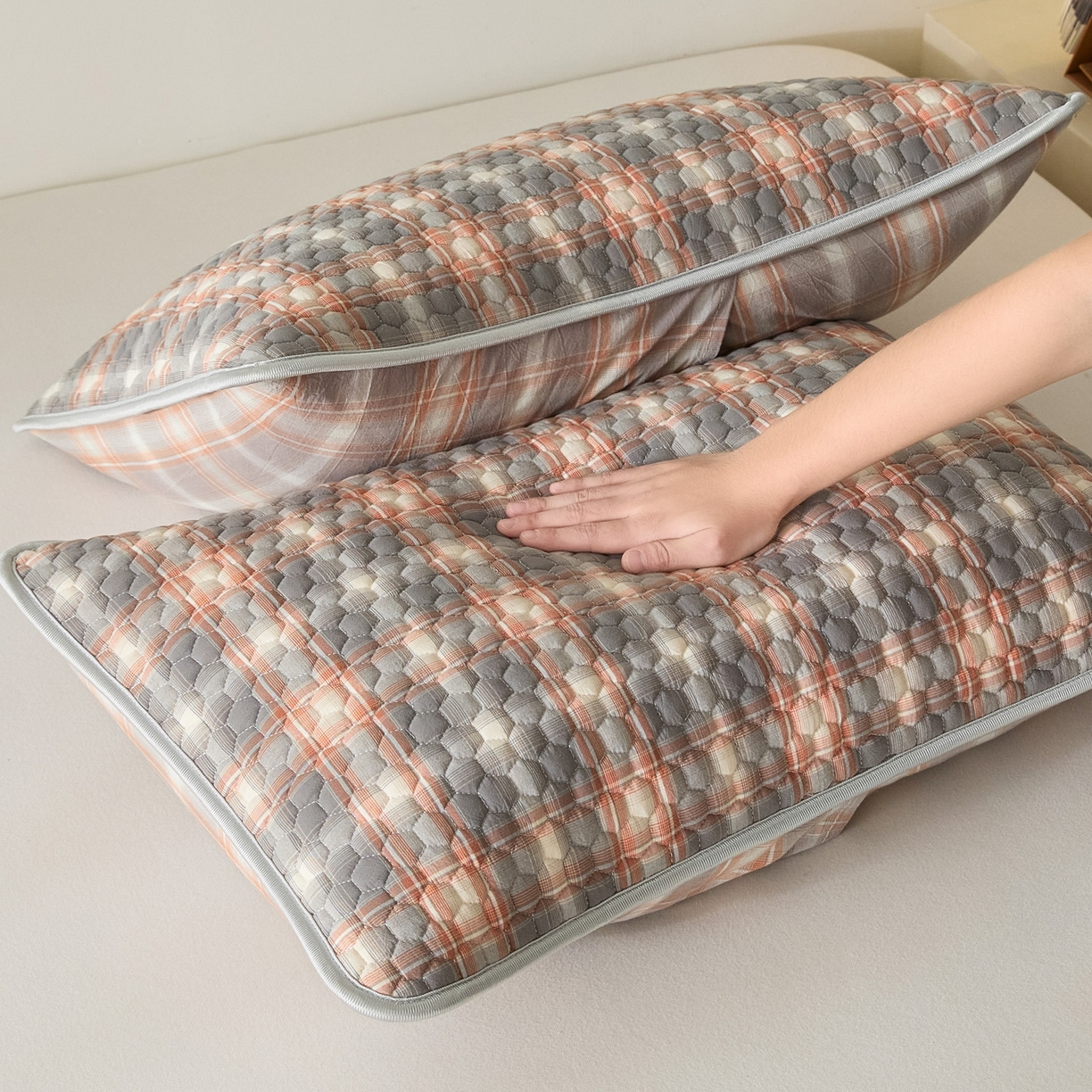 91家纺网 家纺一手货源 找家纺 （总）芬晴家纺 2025新款全棉色织棉花枕套