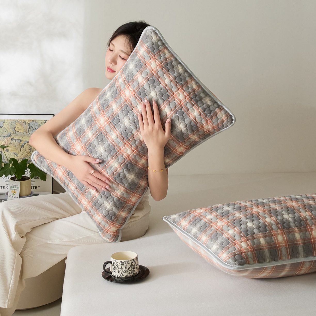 91家纺网 家纺一手货源 找家纺 （总）芬晴家纺 2025新款全棉色织棉花枕套