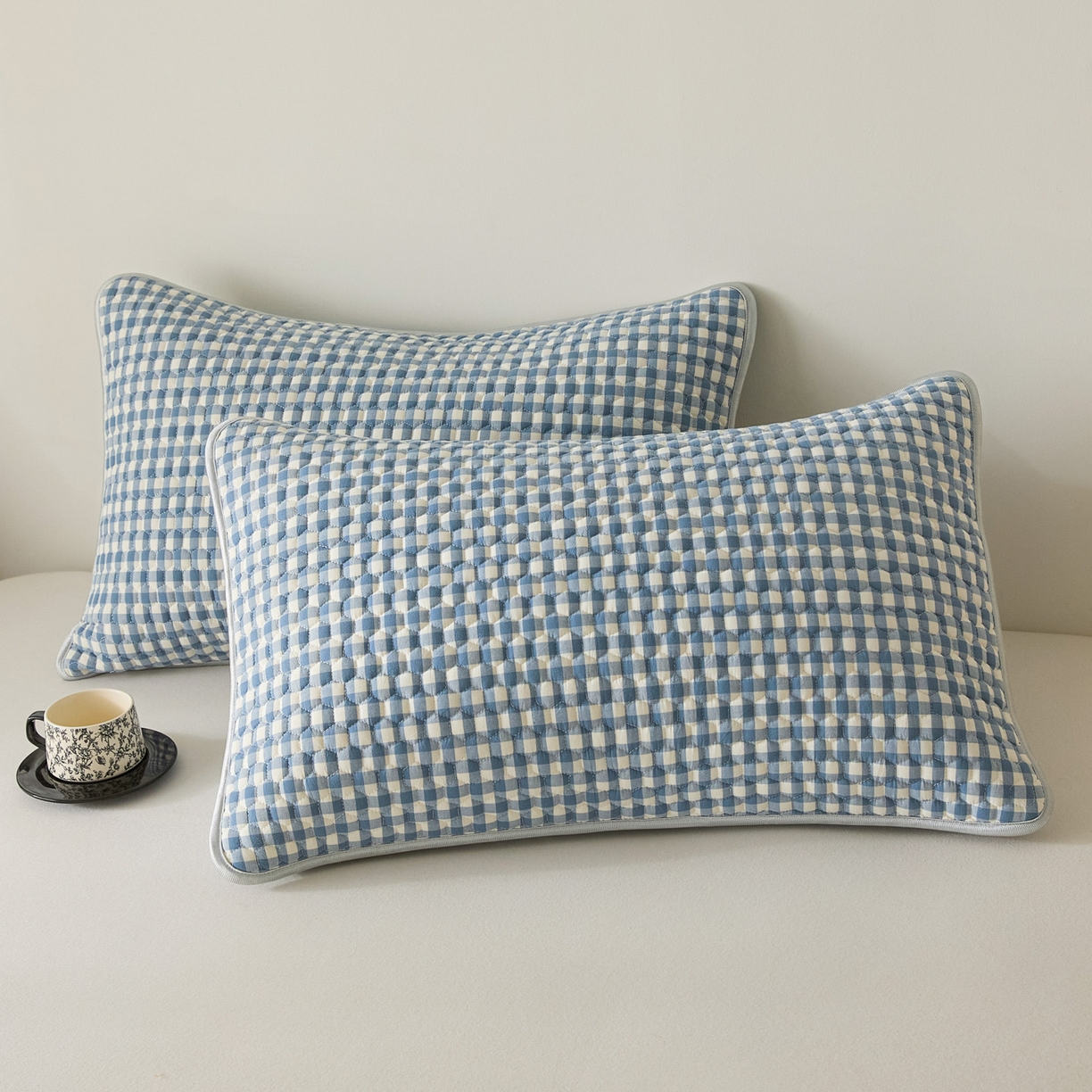 91家纺网 家纺一手货源 找家纺 芬晴家纺 2025新款全棉色织棉花枕套 经典格