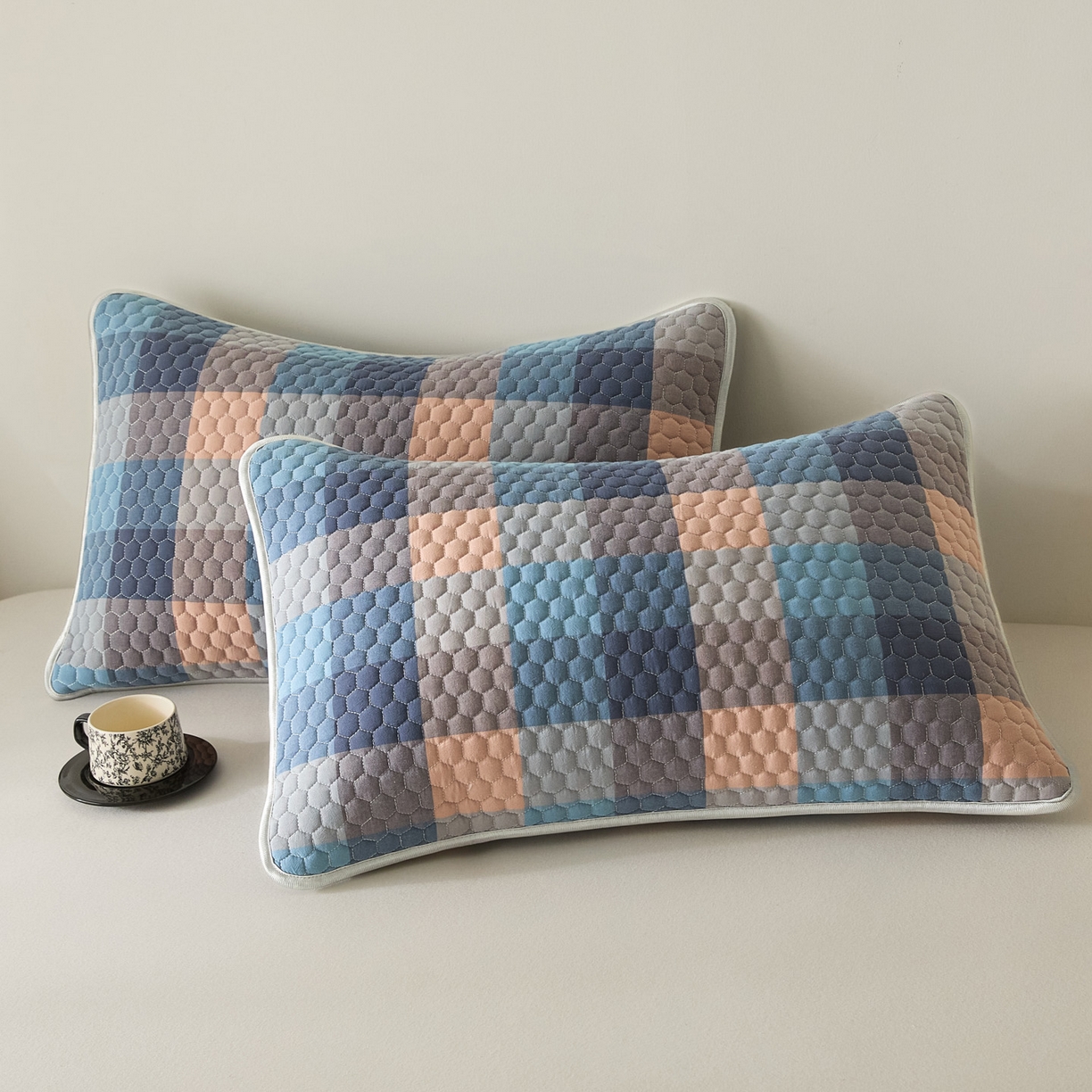 91家纺网 家纺一手货源 找家纺 芬晴家纺 2025新款全棉色织棉花枕套 诺卡