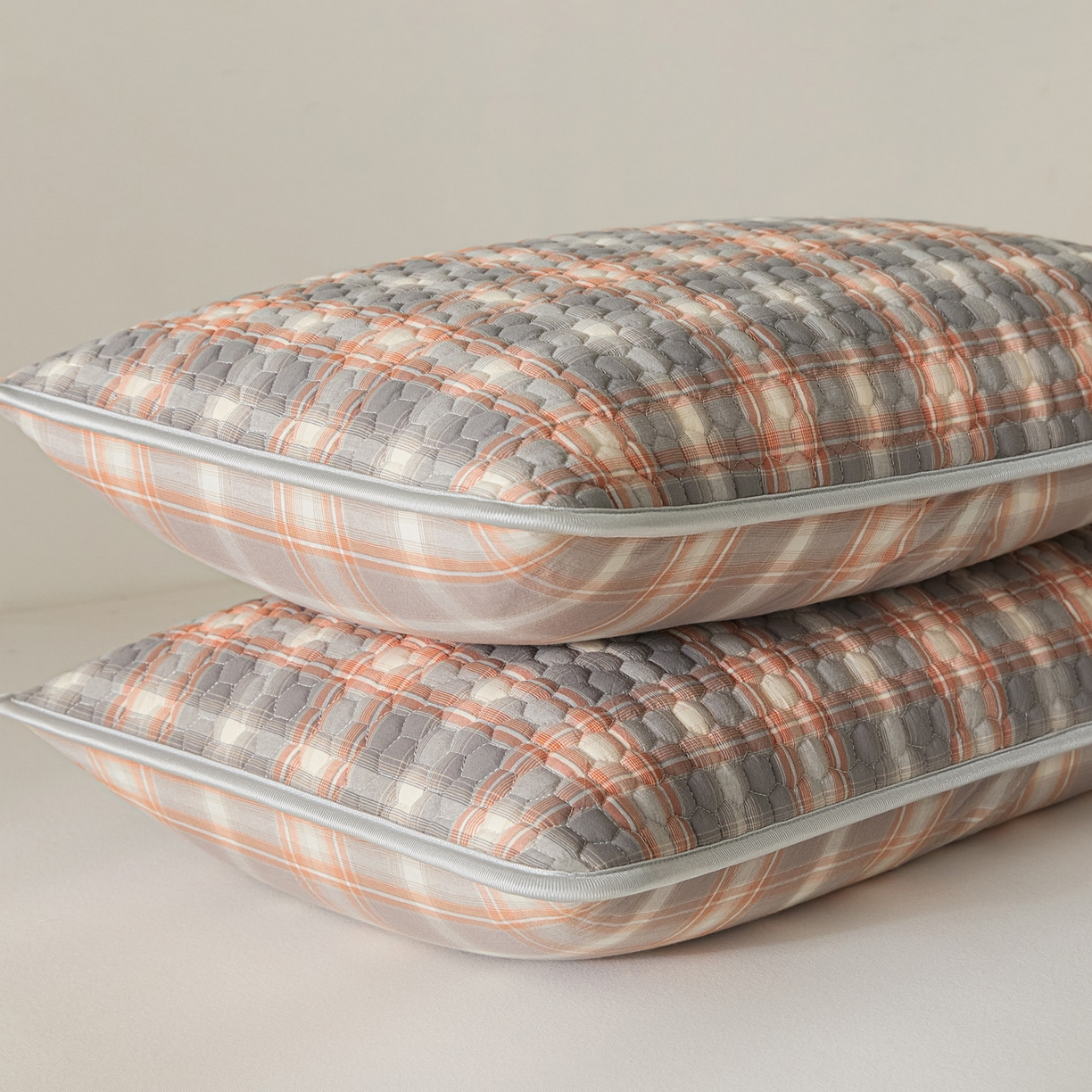 91家纺网 家纺一手货源 找家纺 芬晴家纺 2025新款全棉色织棉花枕套 本色