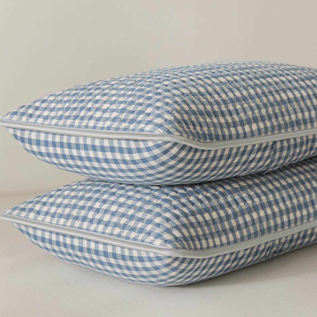 91家纺网 家纺一手货源 找家纺 芬晴家纺 2025新款全棉色织棉花枕套 经典格