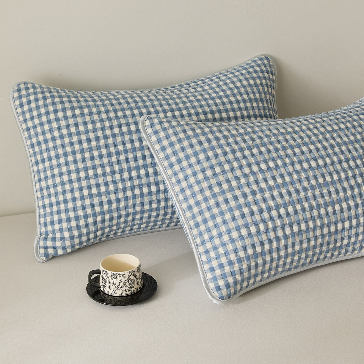 91家纺网 家纺一手货源 找家纺 芬晴家纺 2025新款全棉色织棉花枕套 经典格