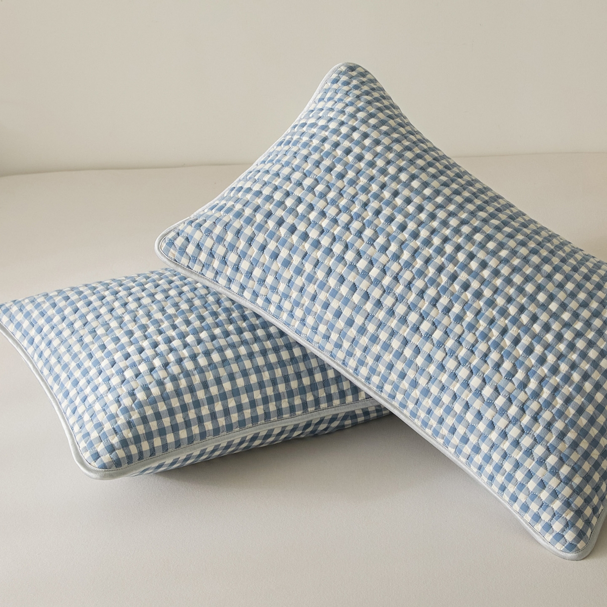 91家纺网 家纺一手货源 找家纺 芬晴家纺 2025新款全棉色织棉花枕套 经典格