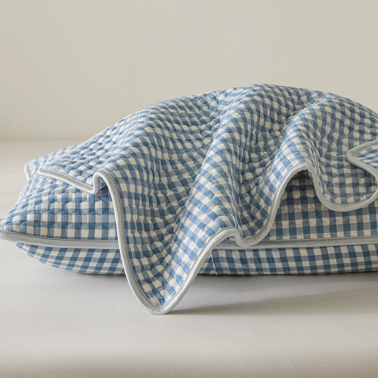 91家纺网 家纺一手货源 找家纺 芬晴家纺 2025新款全棉色织棉花枕套 经典格