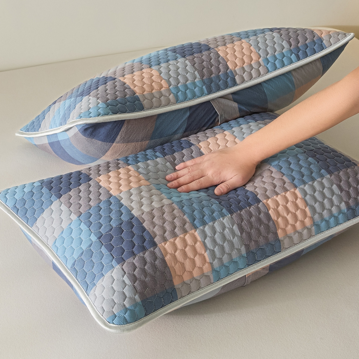 91家纺网 家纺一手货源 找家纺 芬晴家纺 2025新款全棉色织棉花枕套 诺卡