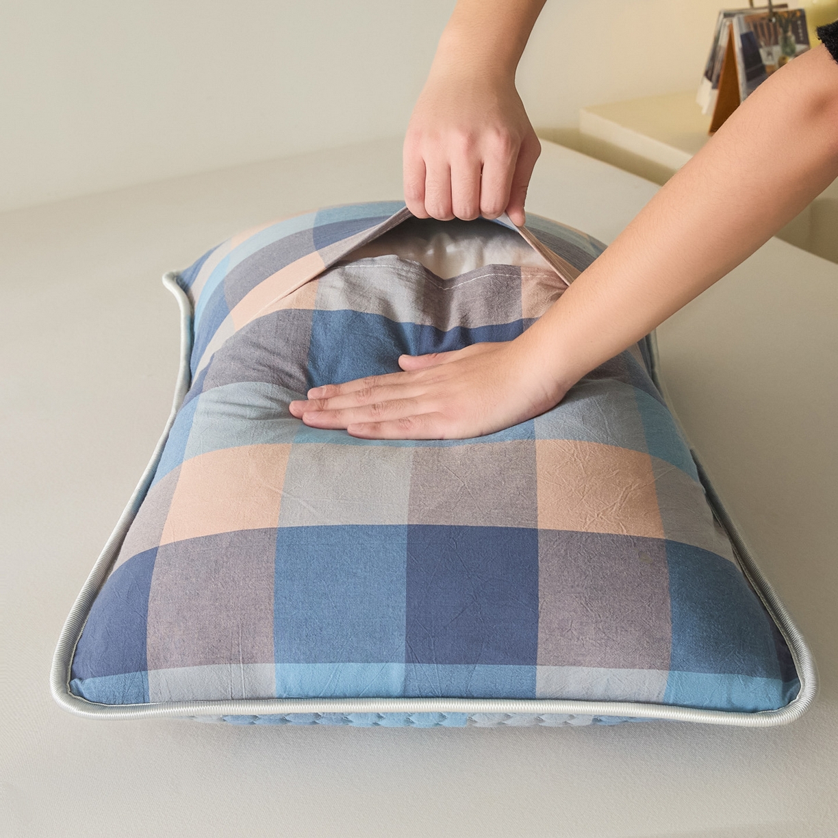 91家纺网 家纺一手货源 找家纺 芬晴家纺 2025新款全棉色织棉花枕套 诺卡