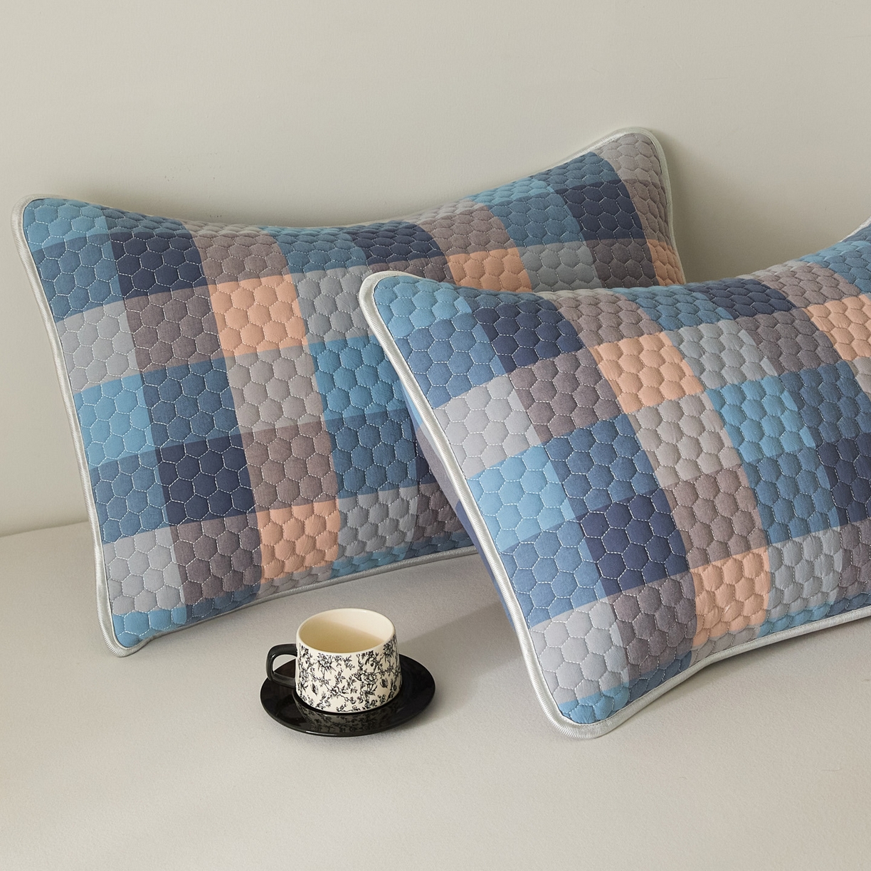 91家纺网 家纺一手货源 找家纺 芬晴家纺 2025新款全棉色织棉花枕套 诺卡