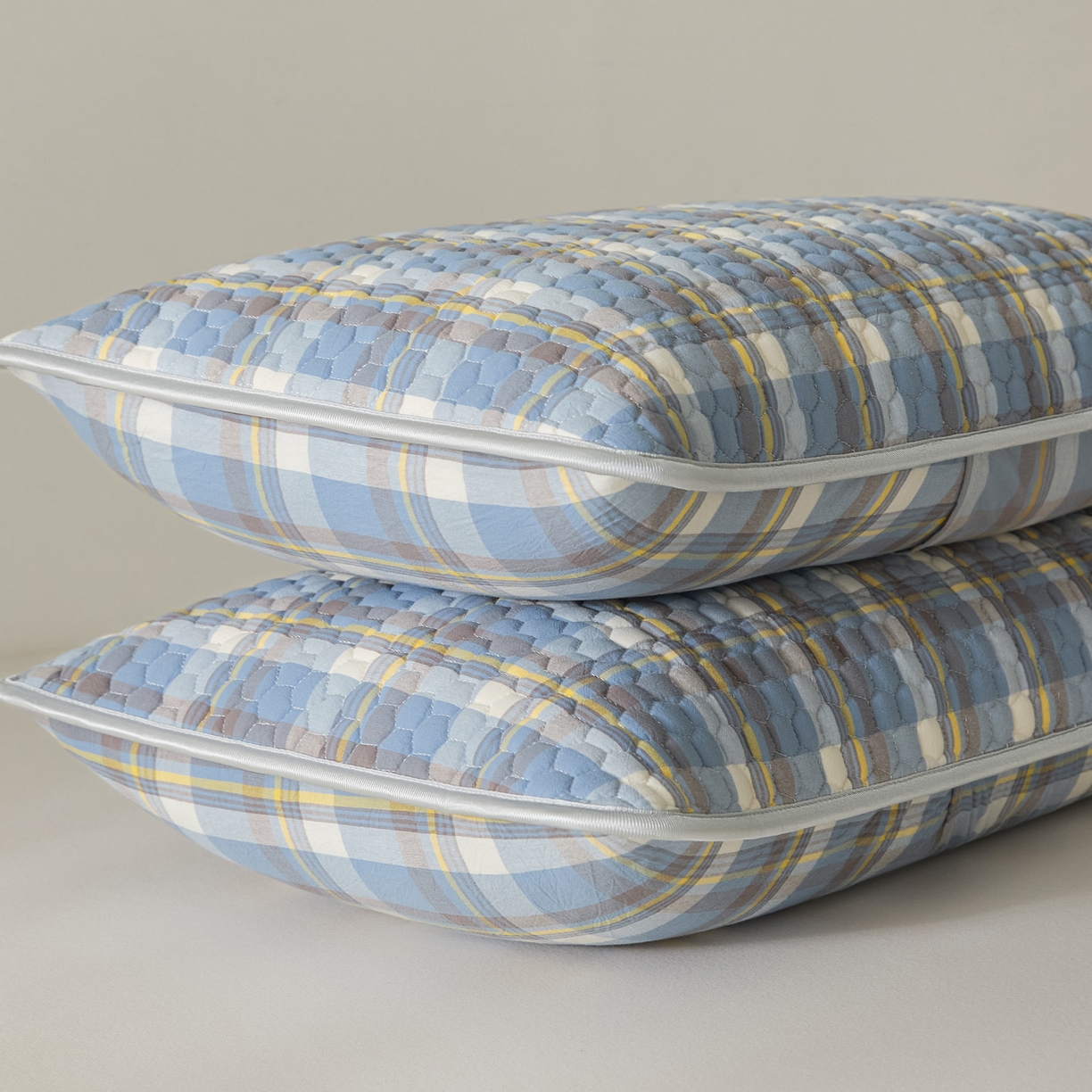 91家纺网 家纺一手货源 找家纺 芬晴家纺 2025新款全棉色织棉花枕套 清风-兰