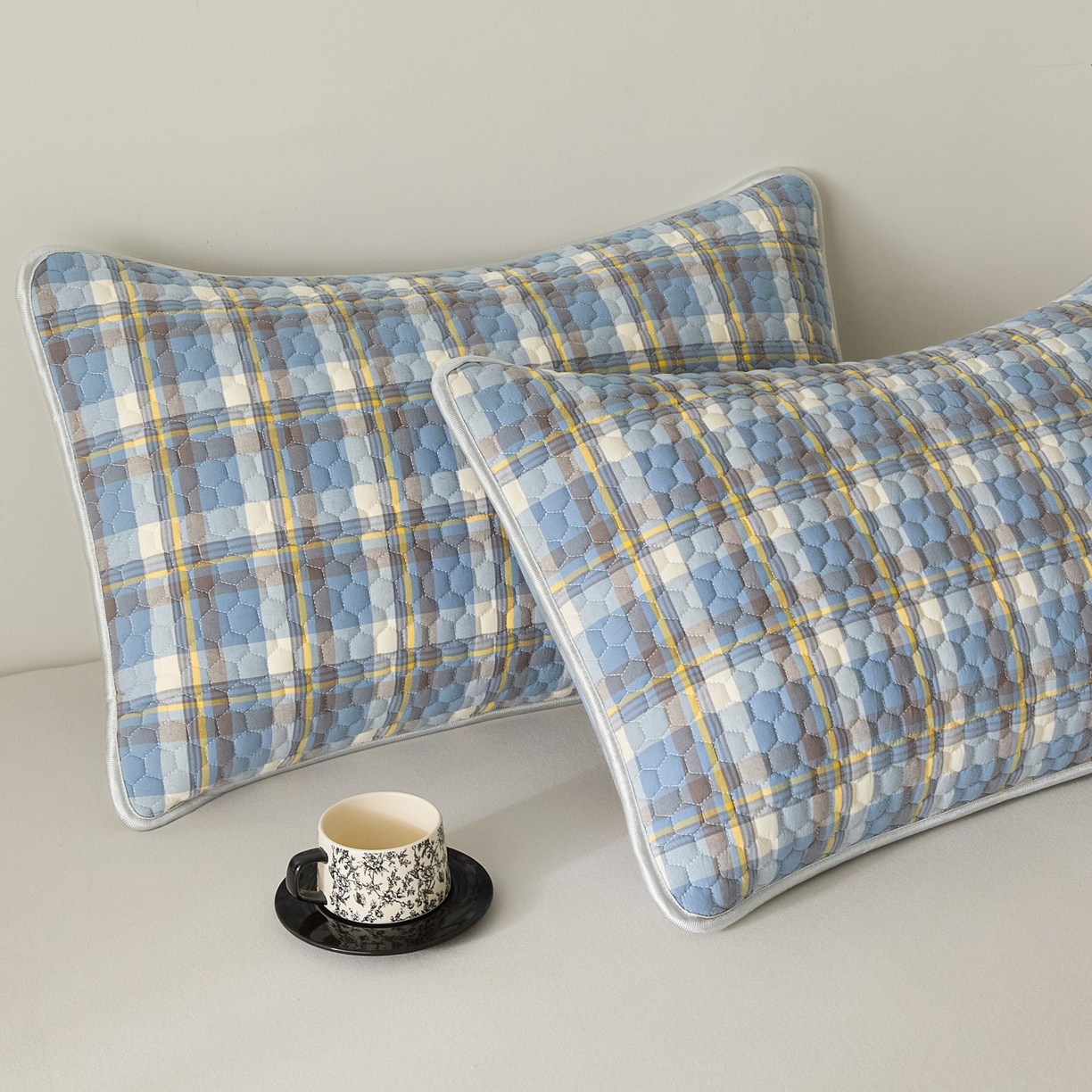 91家纺网 家纺一手货源 找家纺 芬晴家纺 2025新款全棉色织棉花枕套 清风-兰