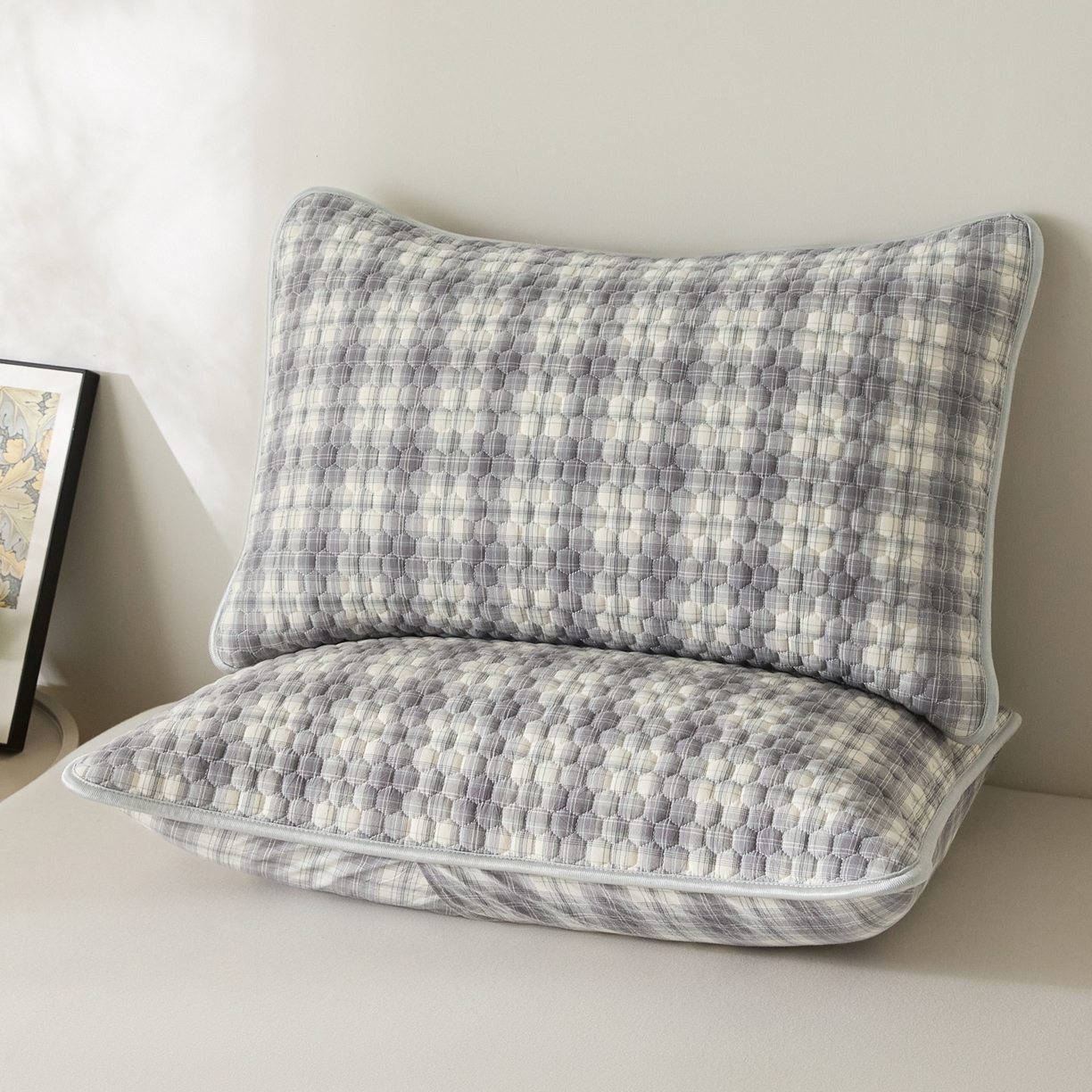 91家纺网 家纺一手货源 找家纺 芬晴家纺 2025新款全棉色织棉花枕套 日常