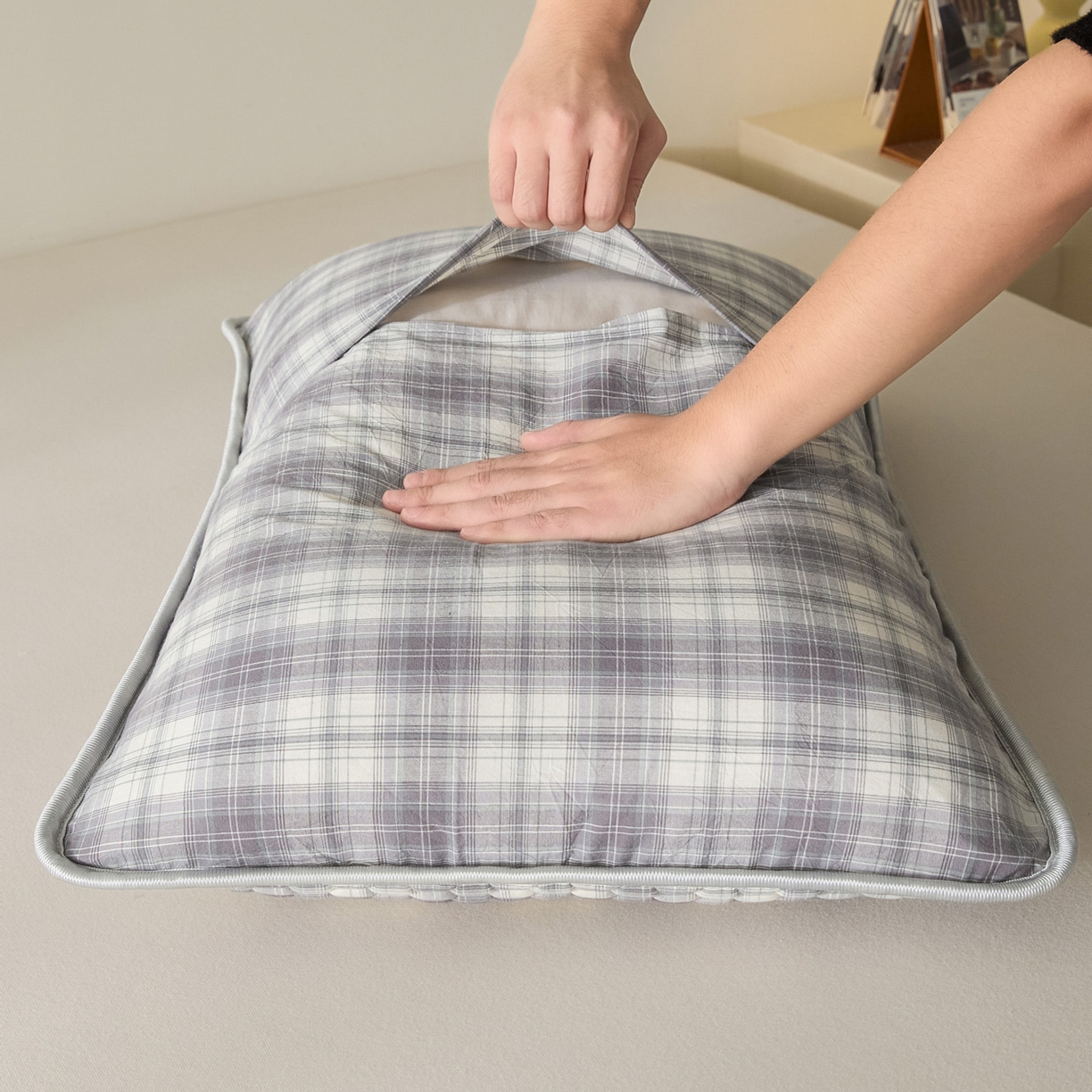 91家纺网 家纺一手货源 找家纺 芬晴家纺 2025新款全棉色织棉花枕套 日常