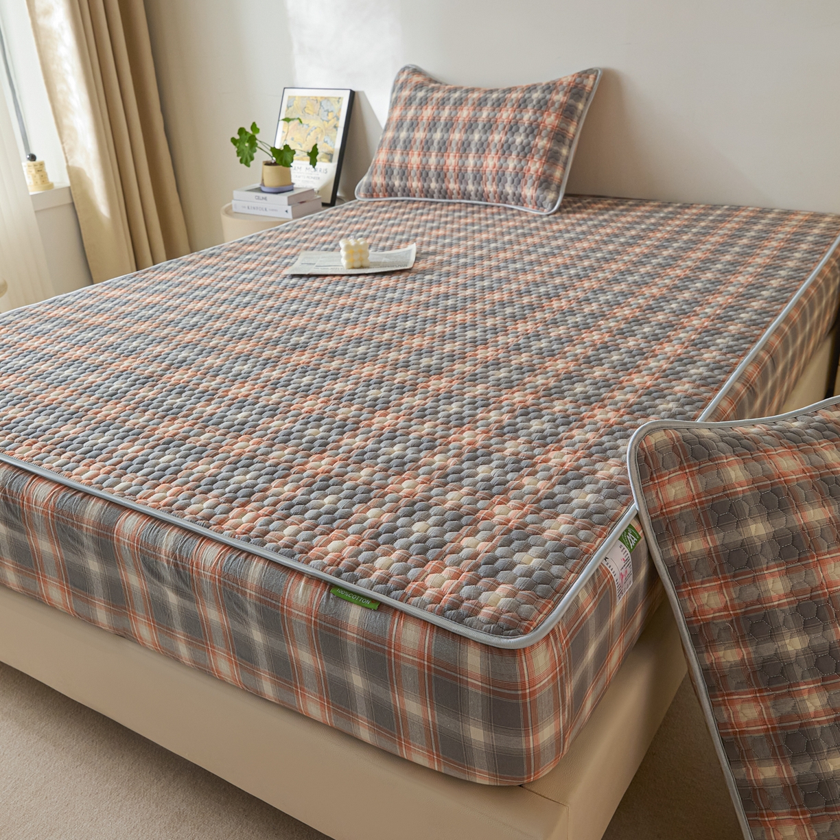 91家纺网 家纺一手货源 找家纺 （总）芬晴家纺 2025新款色织全棉棉花床笠