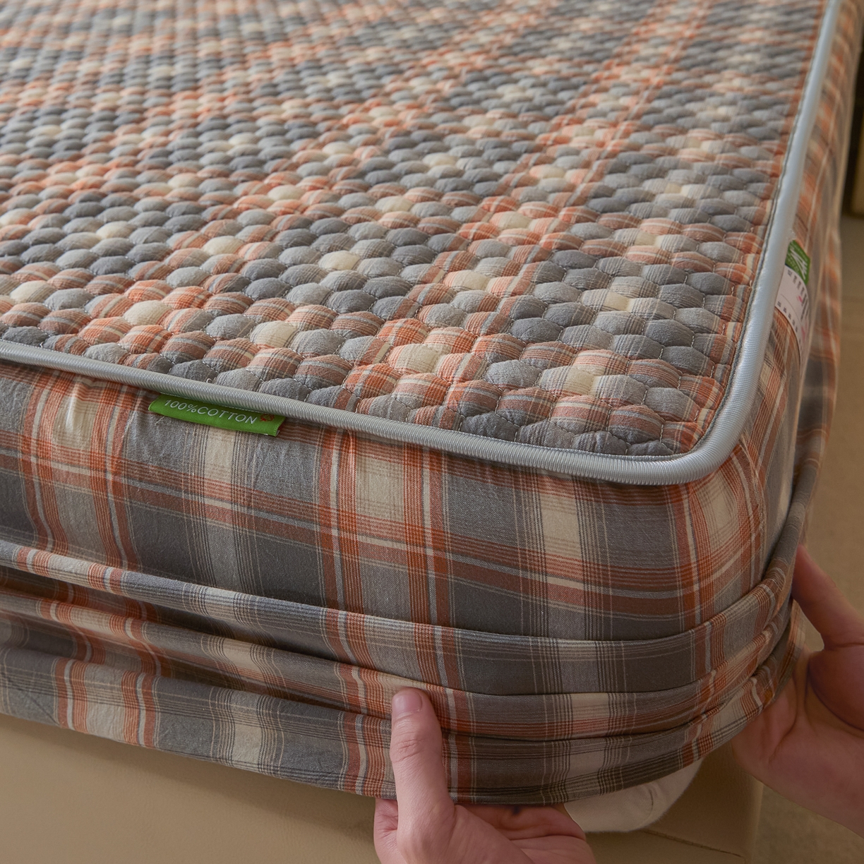 91家纺网 家纺一手货源 找家纺 （总）芬晴家纺 2025新款色织全棉棉花床笠