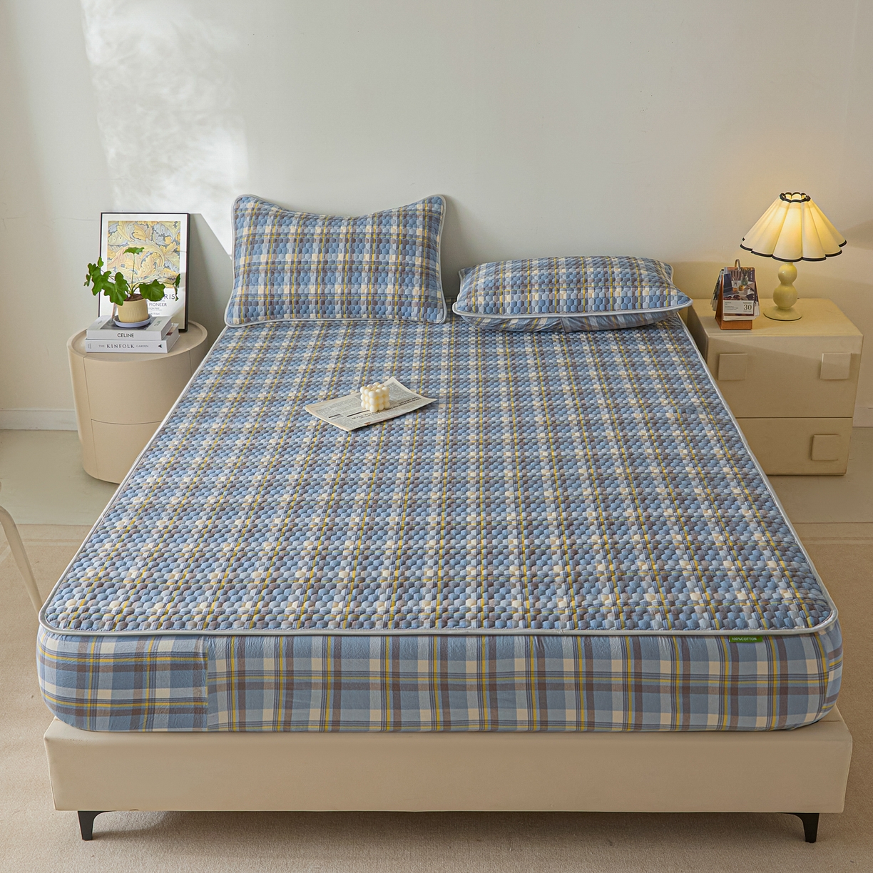 91家纺网 家纺一手货源 找家纺 （总）芬晴家纺 2025新款色织全棉棉花床笠