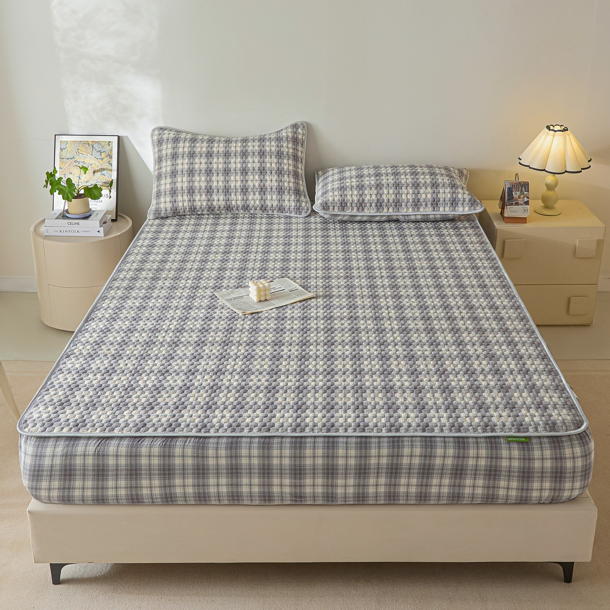 芬晴家纺 2025新款色织全棉棉花床笠 日常