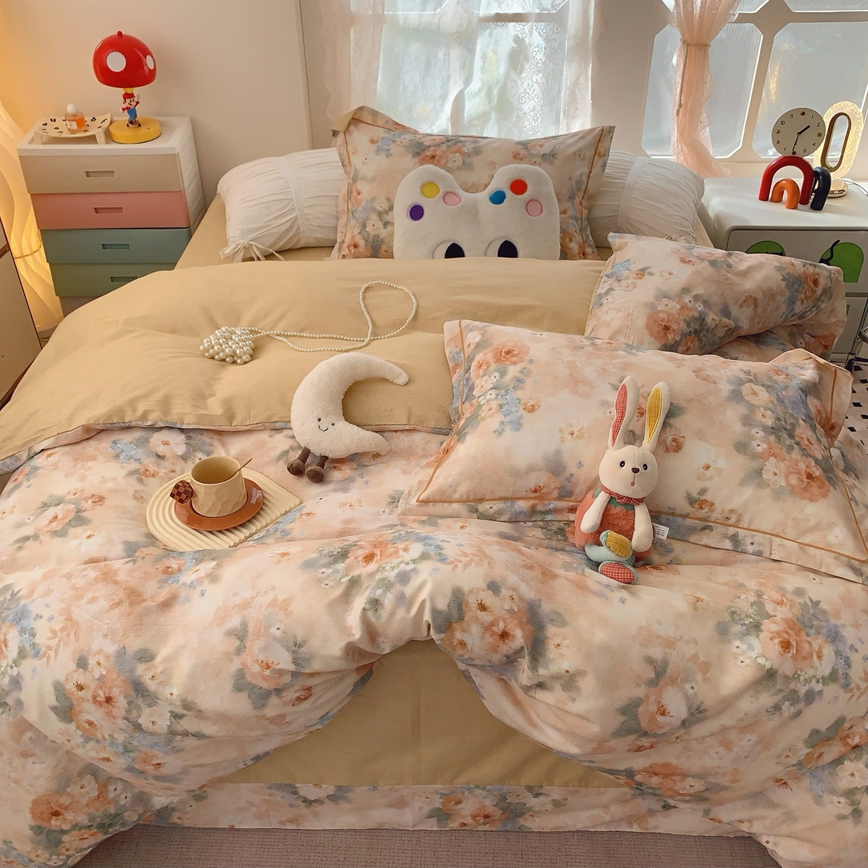 91家纺网 家纺一手货源 找家纺 （总）莱豫家纺 2026新款全棉纯棉小清新印花四件套-第一波