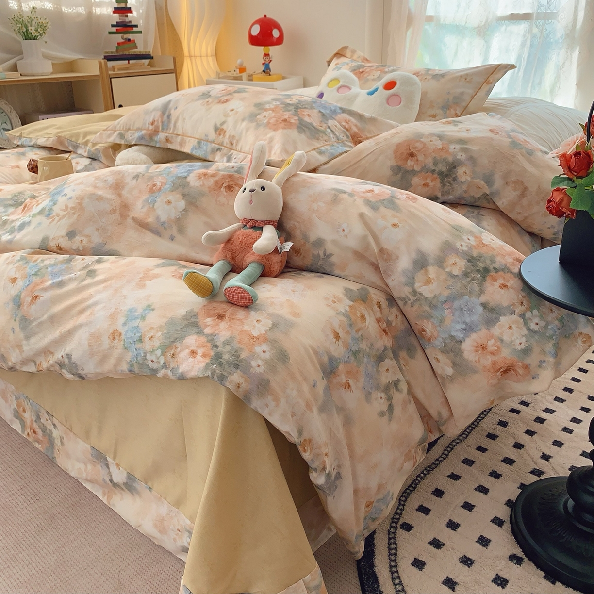 91家纺网 家纺一手货源 找家纺 （总）莱豫家纺 2026新款全棉纯棉小清新印花四件套-第一波