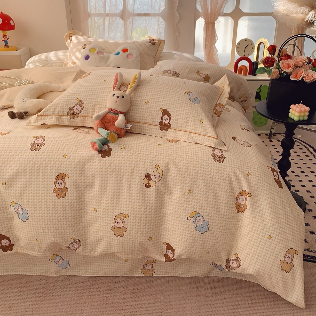 91家纺网 家纺一手货源 找家纺 （总）莱豫家纺 2026新款全棉纯棉小清新印花四件套-第一波