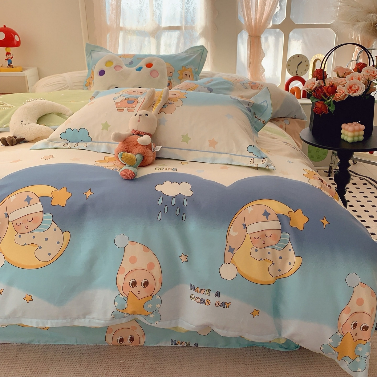 91家纺网 家纺一手货源 找家纺 （总）莱豫家纺 2026新款全棉纯棉小清新印花四件套-第一波