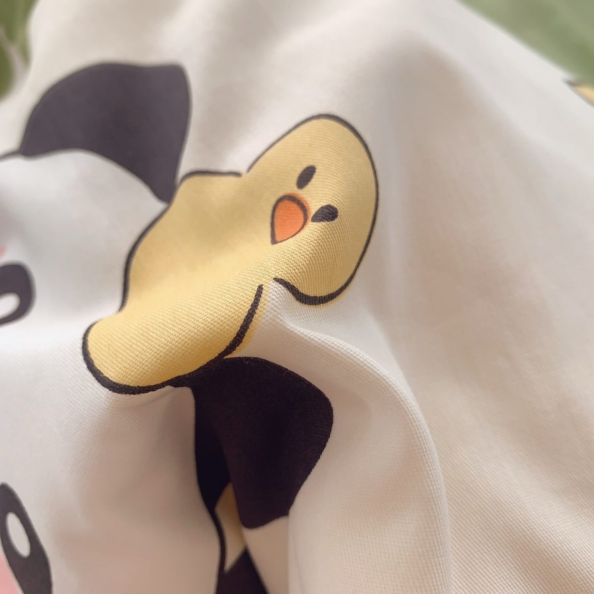 91家纺网 家纺一手货源 找家纺 莱豫家纺 2026新款全棉纯棉小清新印花四件套-第一波 快乐熊猫绿