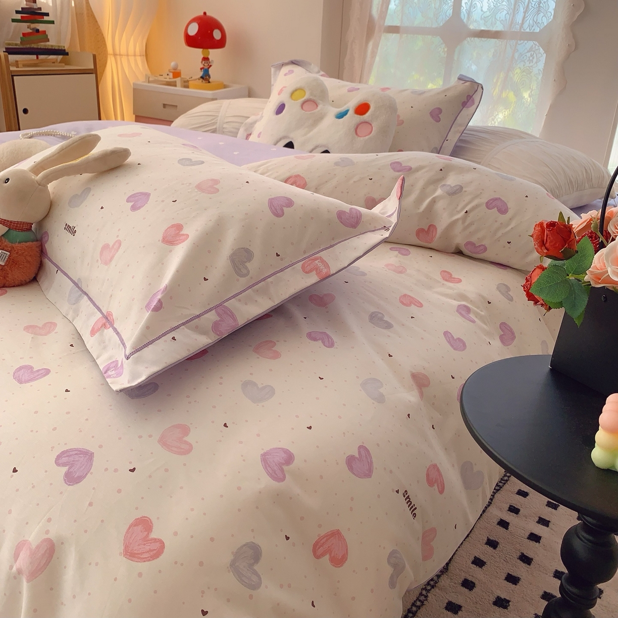 91家纺网 家纺一手货源 找家纺 莱豫家纺 2026新款全棉纯棉小清新印花四件套-第一波 浪漫满屋