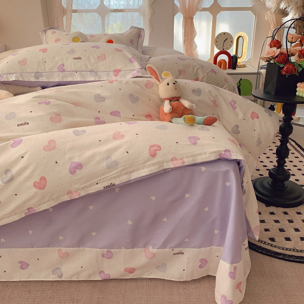 91家纺网 家纺一手货源 找家纺 莱豫家纺 2026新款全棉纯棉小清新印花四件套-第一波 浪漫满屋