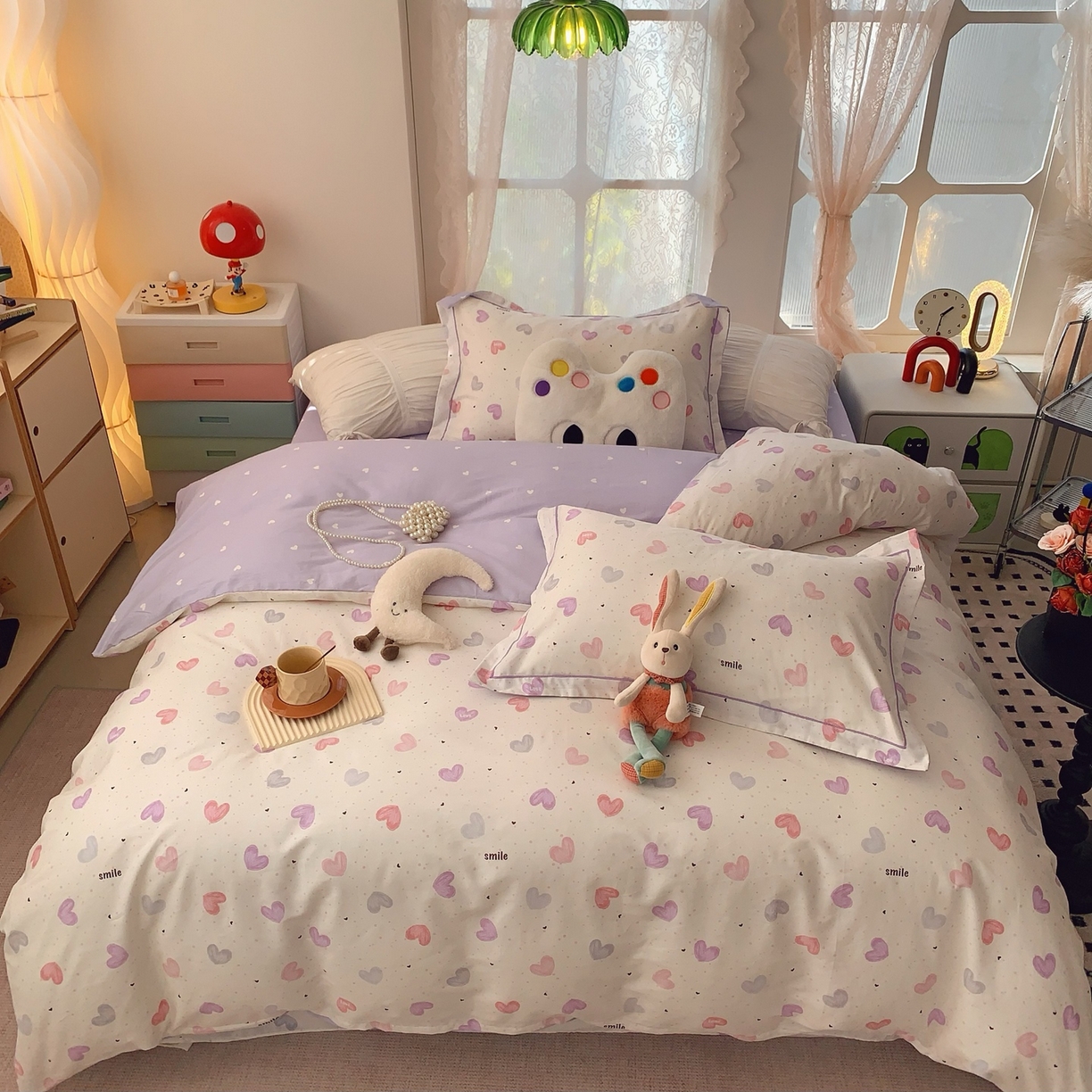 91家纺网 家纺一手货源 找家纺 莱豫家纺 2026新款全棉纯棉小清新印花四件套-第一波 浪漫满屋