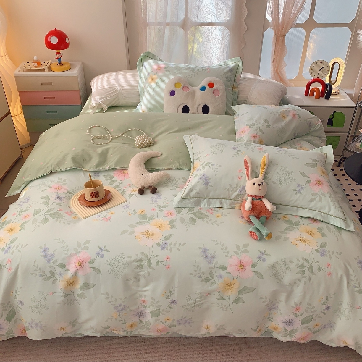 91家纺网 家纺一手货源 找家纺 莱豫家纺 2026新款全棉纯棉小清新印花四件套-第一波 曼城旧事