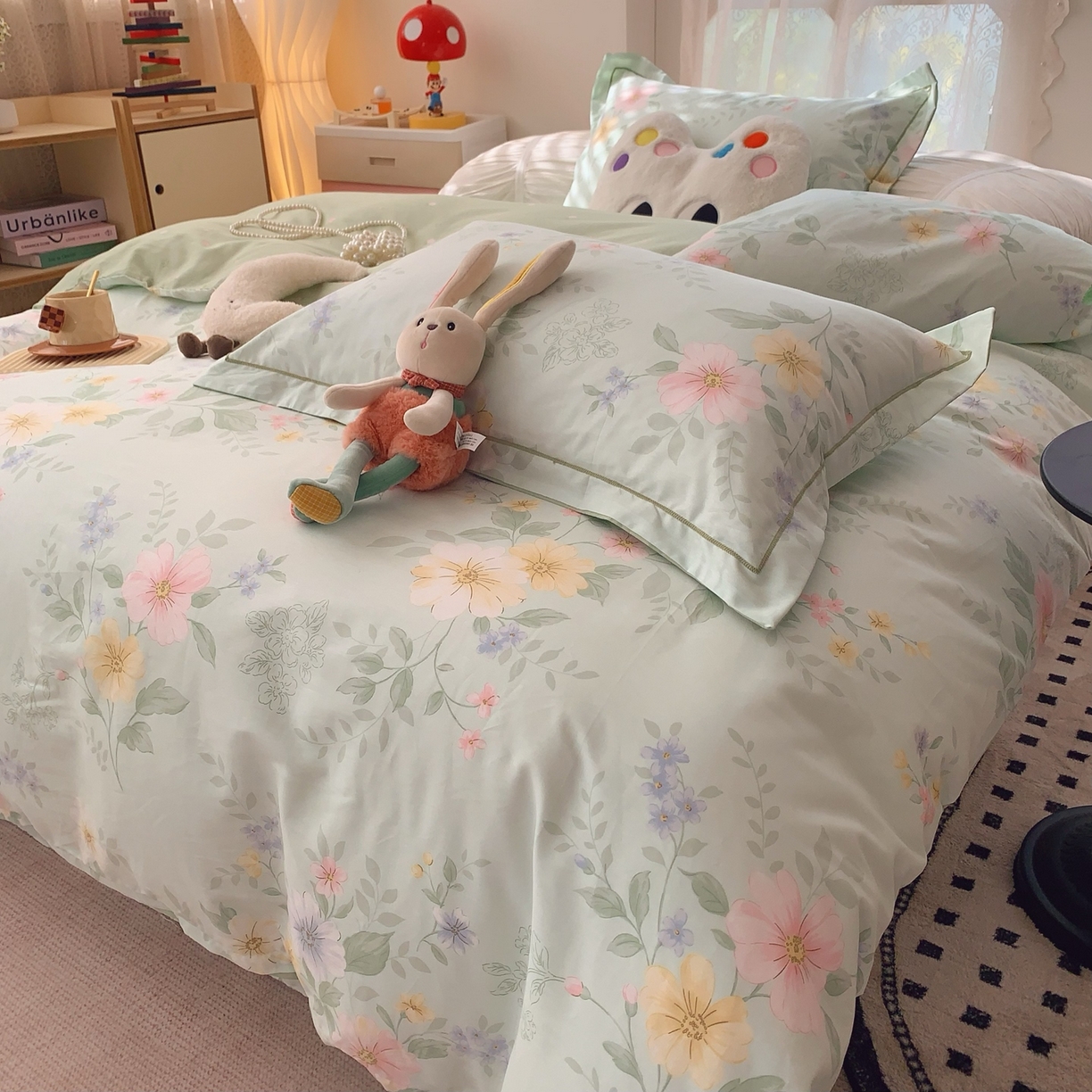 91家纺网 家纺一手货源 找家纺 莱豫家纺 2026新款全棉纯棉小清新印花四件套-第一波 曼城旧事