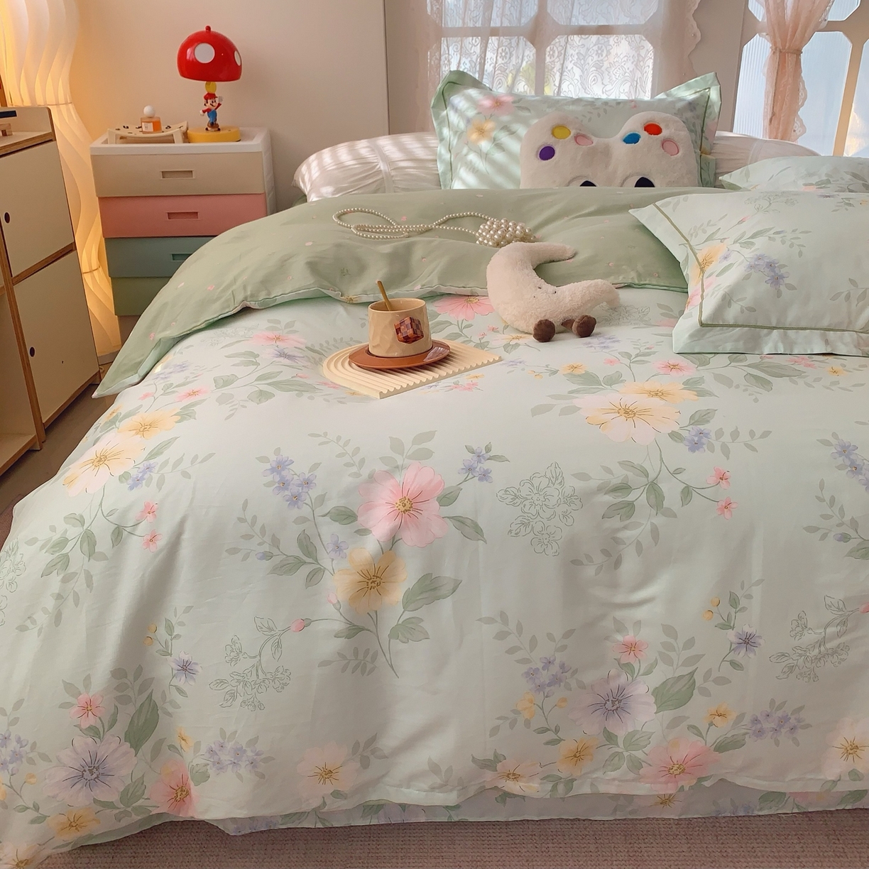 91家纺网 家纺一手货源 找家纺 莱豫家纺 2026新款全棉纯棉小清新印花四件套-第一波 曼城旧事