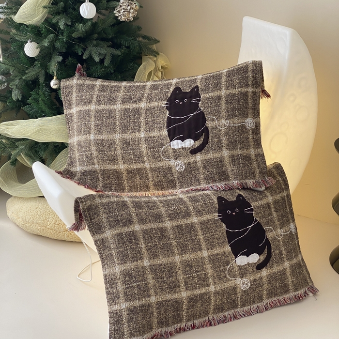 91家纺网 家纺一手货源 找家纺 麻依 2025新款全棉四层纱布软萌流苏枕巾 线团小咪