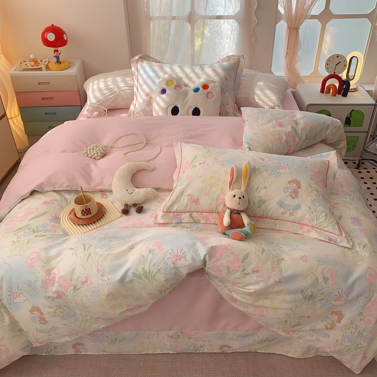 91家纺网 家纺一手货源 找家纺 莱豫家纺 2026新款全棉纯棉小清新印花四件套-第一波 魔恋仙灵