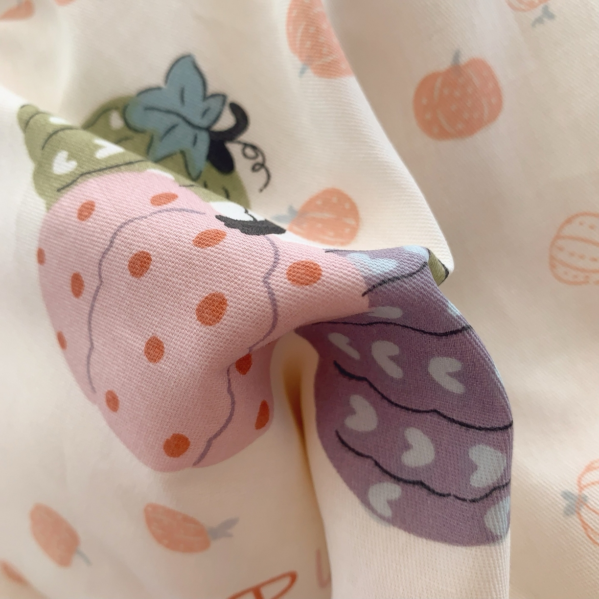 91家纺网 家纺一手货源 找家纺 莱豫家纺 2026新款全棉纯棉小清新印花四件套-第一波 南瓜舞会