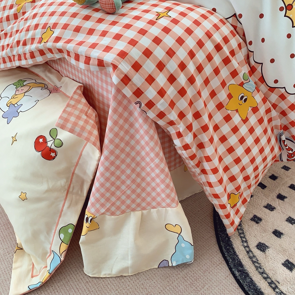 91家纺网 家纺一手货源 找家纺 莱豫家纺 2026新款全棉纯棉小清新印花四件套-第一波 圣诞星