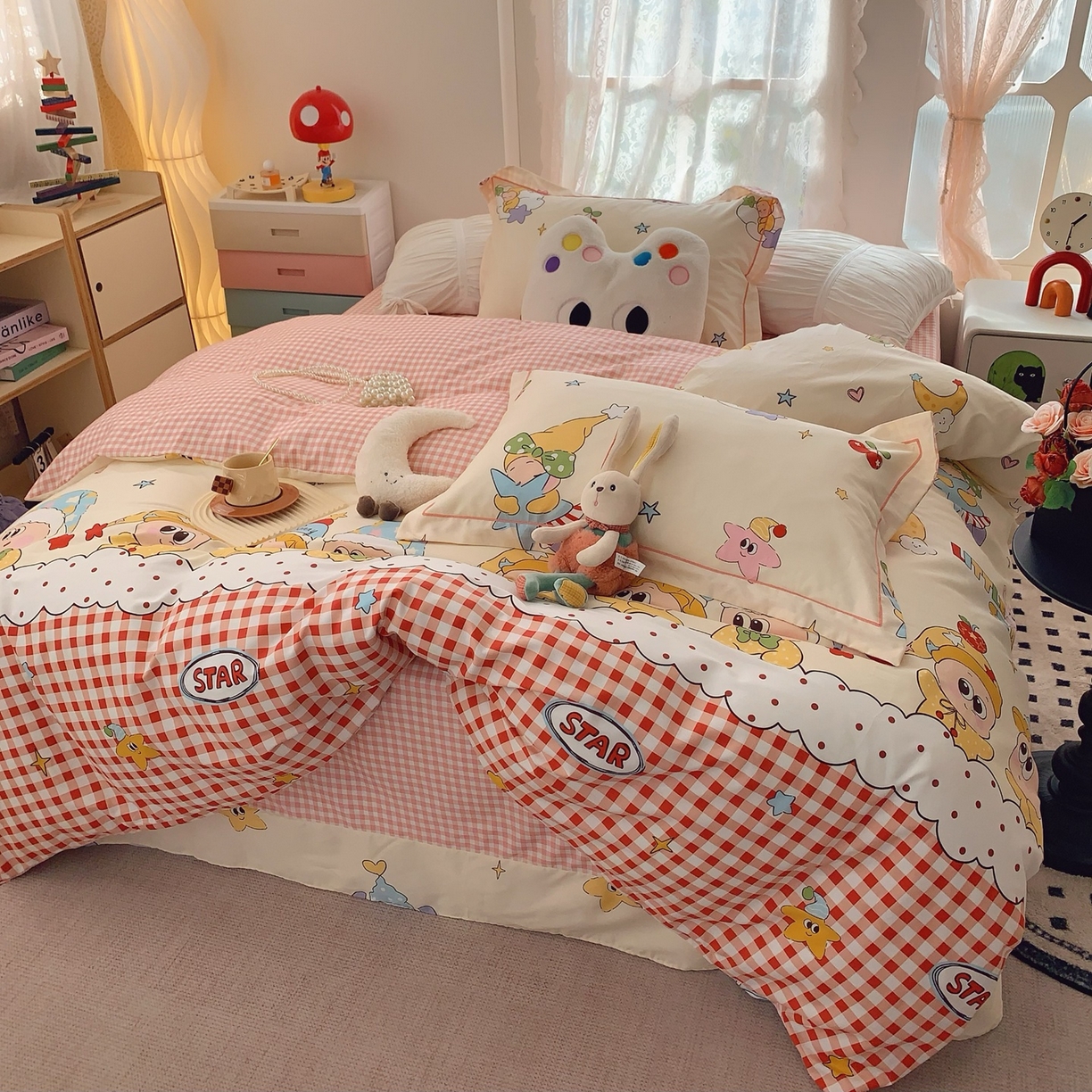 91家纺网 家纺一手货源 找家纺 莱豫家纺 2026新款全棉纯棉小清新印花四件套-第一波 圣诞星