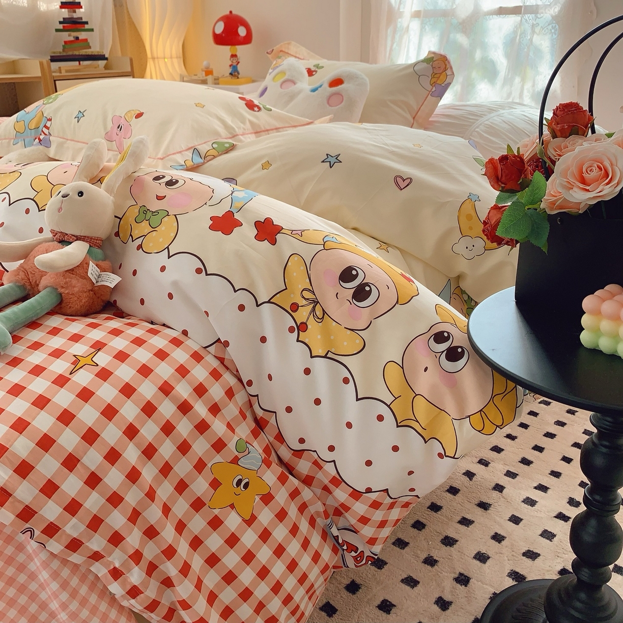 91家纺网 家纺一手货源 找家纺 莱豫家纺 2026新款全棉纯棉小清新印花四件套-第一波 圣诞星