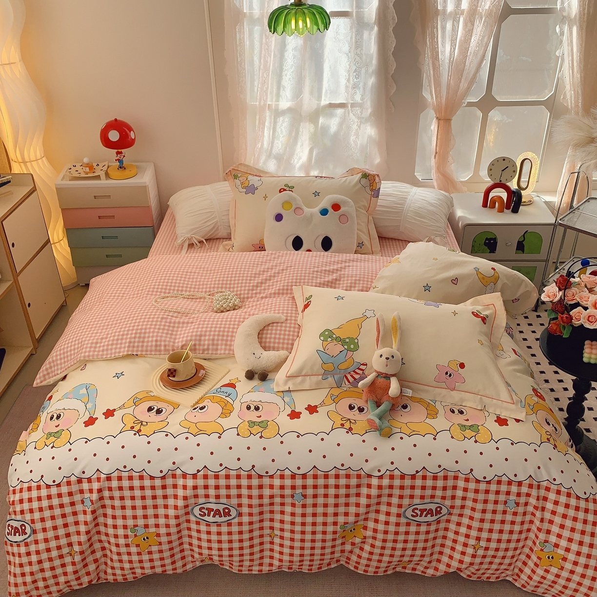 91家纺网 家纺一手货源 找家纺 莱豫家纺 2026新款全棉纯棉小清新印花四件套-第一波 圣诞星