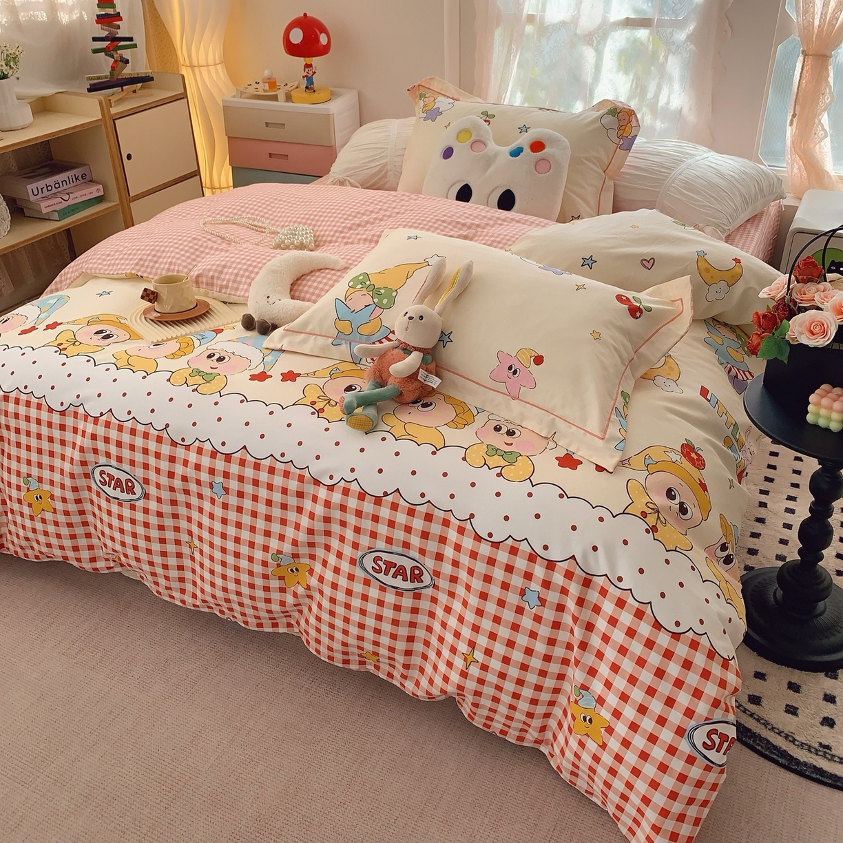 91家纺网 家纺一手货源 找家纺 莱豫家纺 2026新款全棉纯棉小清新印花四件套-第一波 圣诞星