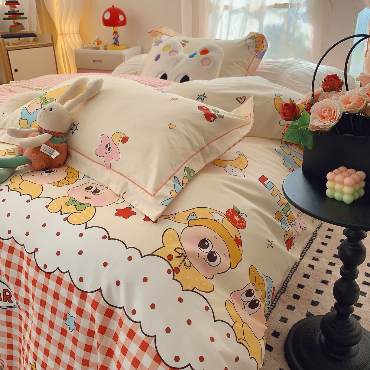 91家纺网 家纺一手货源 找家纺 莱豫家纺 2026新款全棉纯棉小清新印花四件套-第一波 圣诞星