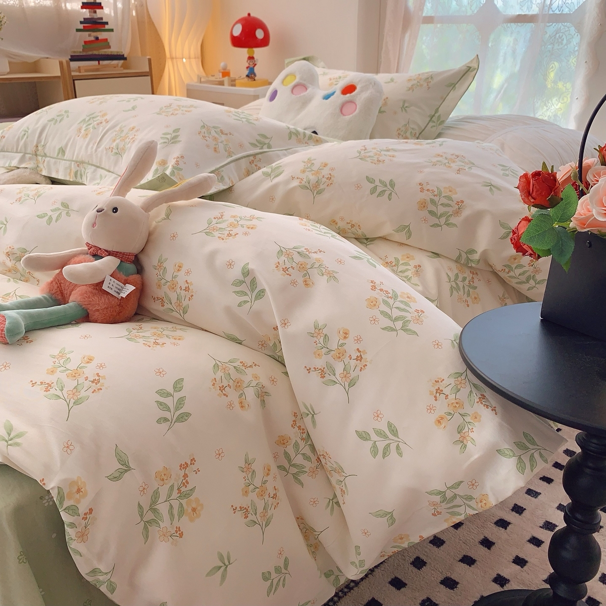 91家纺网 家纺一手货源 找家纺 莱豫家纺 2026新款全棉纯棉小清新印花四件套-第一波 夏花