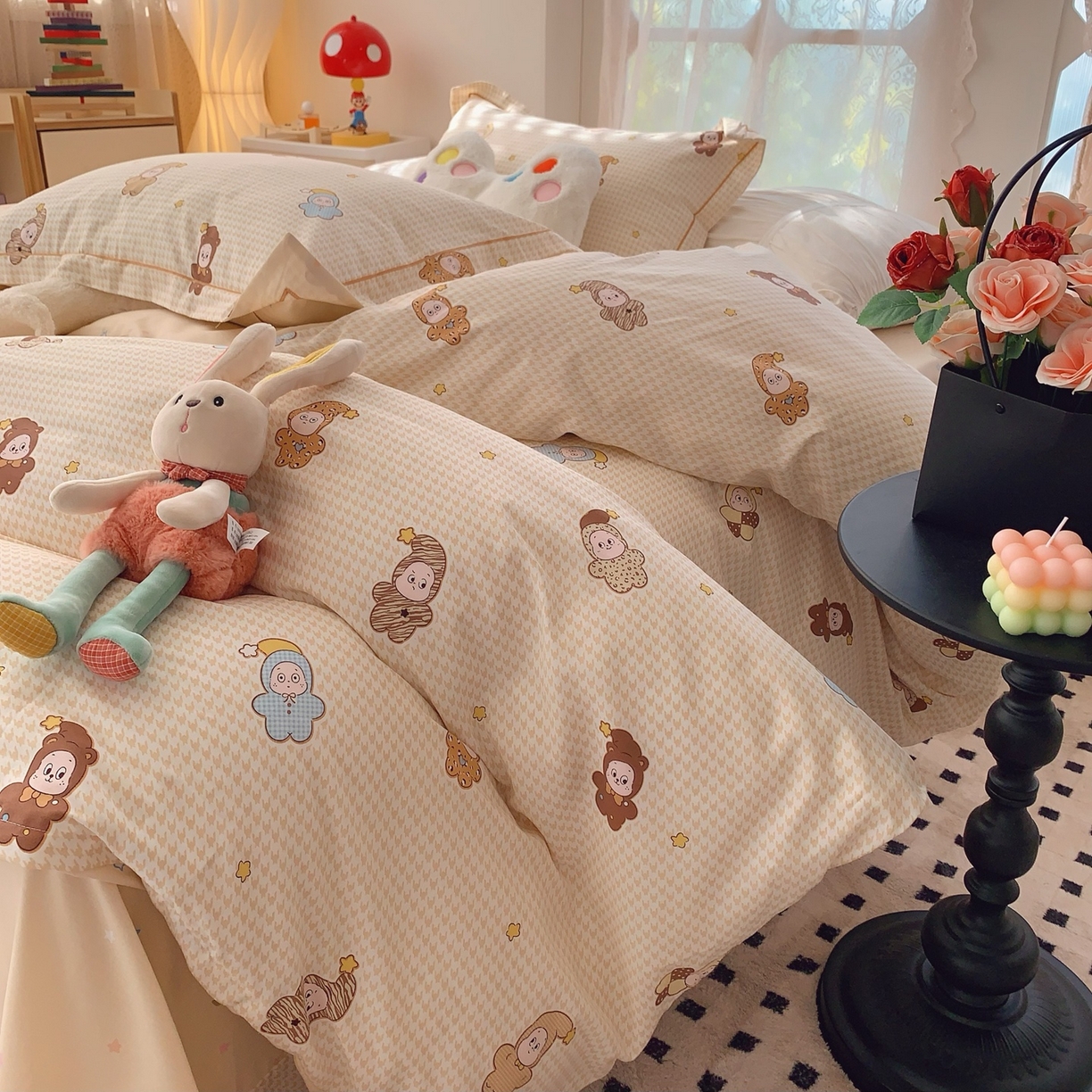 91家纺网 家纺一手货源 找家纺 莱豫家纺 2026新款全棉纯棉小清新印花四件套-第一波 小魔仙黄