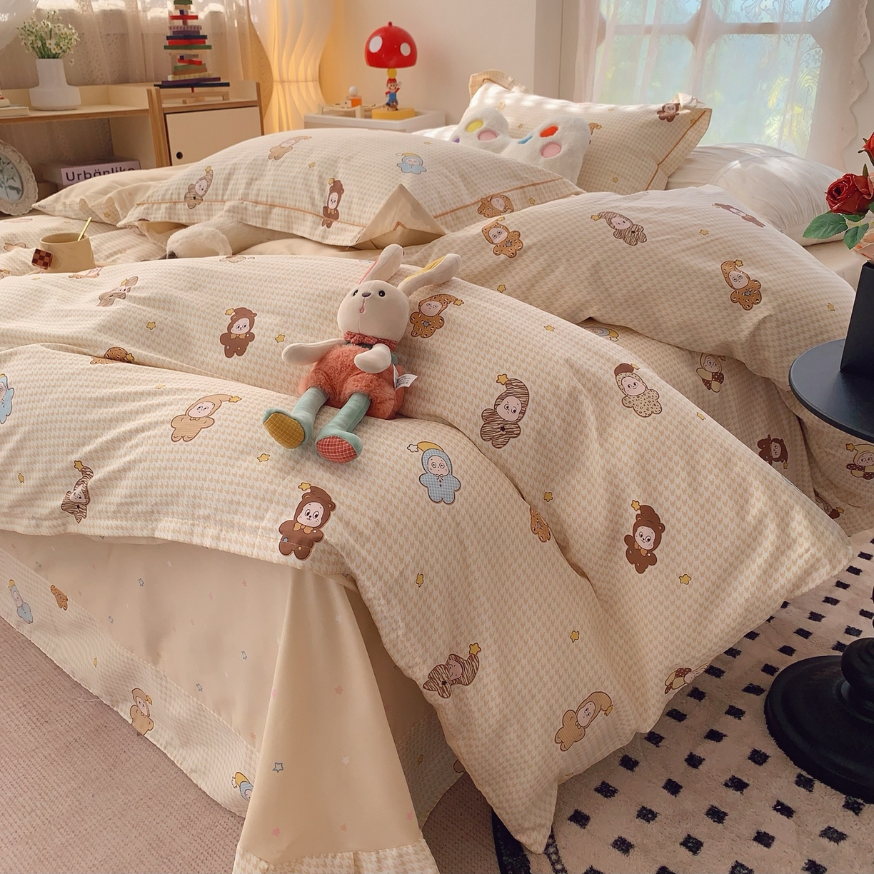 91家纺网 家纺一手货源 找家纺 莱豫家纺 2026新款全棉纯棉小清新印花四件套-第一波 小魔仙黄