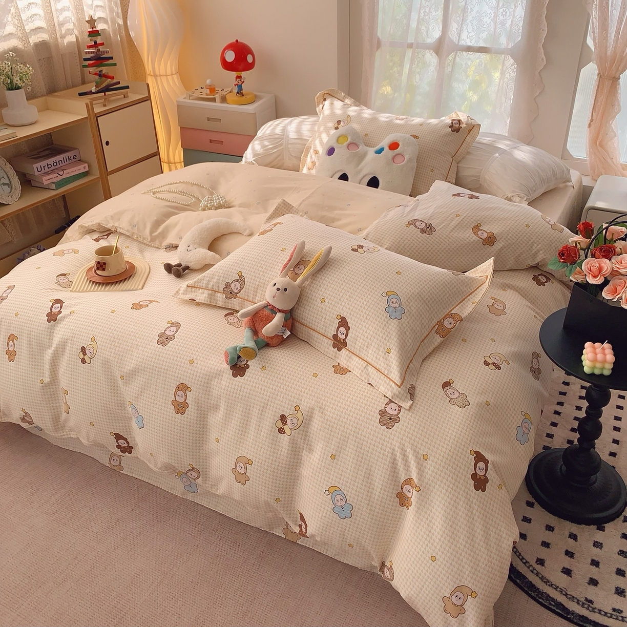 91家纺网 家纺一手货源 找家纺 莱豫家纺 2026新款全棉纯棉小清新印花四件套-第一波 小魔仙黄